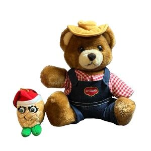 Plush Del Monte Farmer Bear Overalls Pineapple Christmas VTG Advertising Yumkins